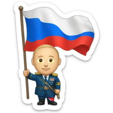 putin holding flag of kyrgysztan sticker