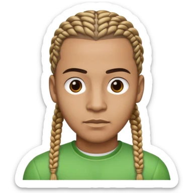 light skin man with cornrows sticker