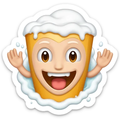 enthusiastic frothing mouth sticker