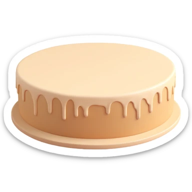 unadorned round cake base, no extras, just dough, neutral beige color sticker