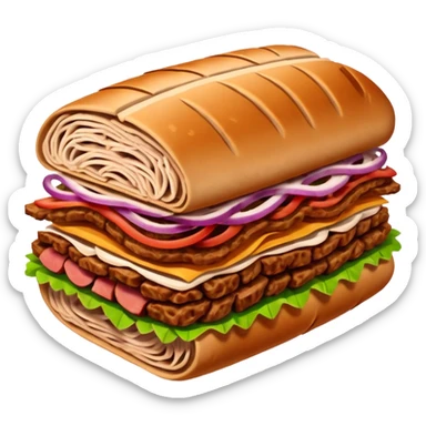 cooked doner meat object icon, sliced doner kebab meat, warm texture, 3D cartoon, mobile game icon style, clean background, no text, no watermark
 sticker