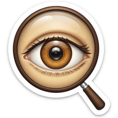 magnifying glass with eye sticker