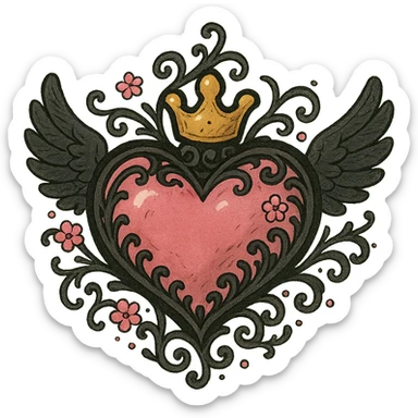 BLACKPINK-inspired object, black and pink colors, whimsical and detailed design sticker