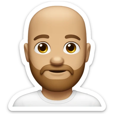 Bald headed tan skin man with blue eyes with thick brown beard and tapped teeth  sticker