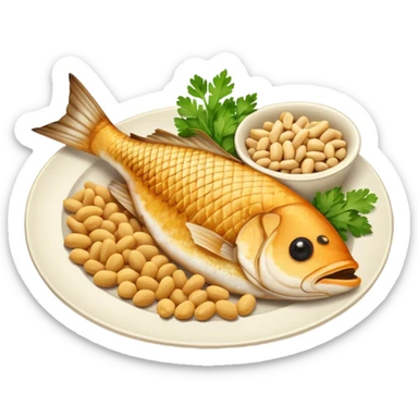 fish and peanut indonesian food sticker