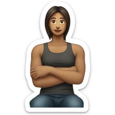 Femme assise sur un homme allonger sticker
