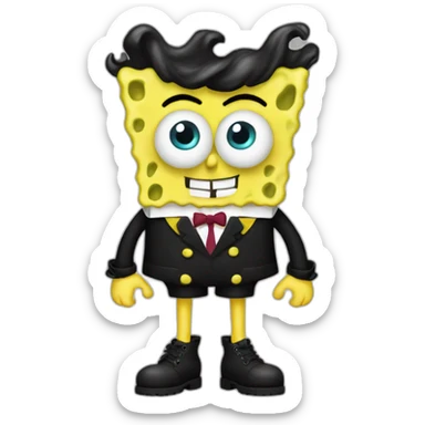 spongebob goth in balanciaga sticker