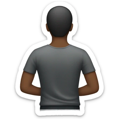 person with their back turned and hand up sticker