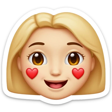 A single emoji that's feeling extreme happiness. Blushing and feeling in love. Grinning and smiling and making a kissy face. Something sweet and perfect to send to someone you love. Not a familiar love something deep and profound. Something unique. sticker