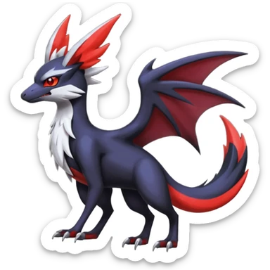 Spooky Nargacuga-Latias-Umbreon-Noibat-Noivern-Silvally-Pokémon-Fakémon-fusion (full body) sticker