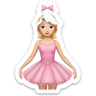 blonde girl with pink dress like a ballerina  sticker