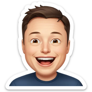 Elon Musk Laughing out loud sticker