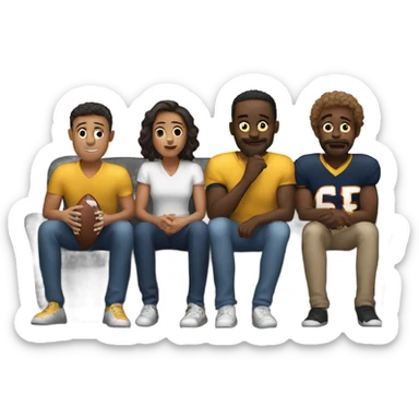 5 friends watching football sticker