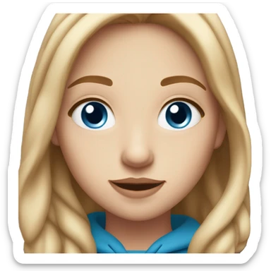 Make a teenage girl with a little bigger lips then usual blue eyes race is white and has light brown hair and freckles sticker