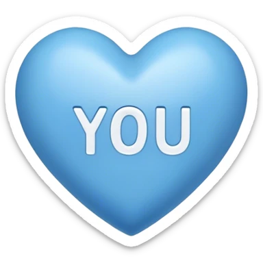 Blue heart with the words I Love You Ry in the middle  sticker
