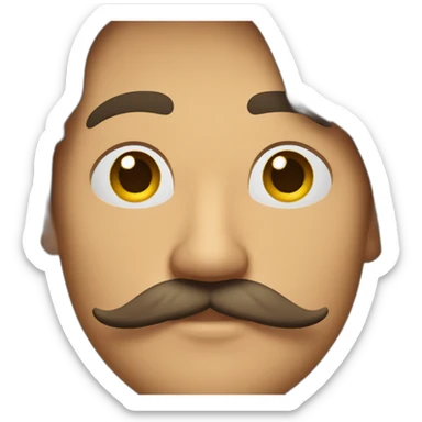 A man with a mustache under his chin, wheatish complexion, and parting his hair on the upper left side sticker