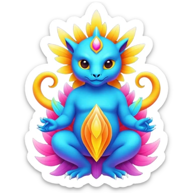 divine complex colorful bright vibrant aesthetic-scenic-Fakémon-creature sticker