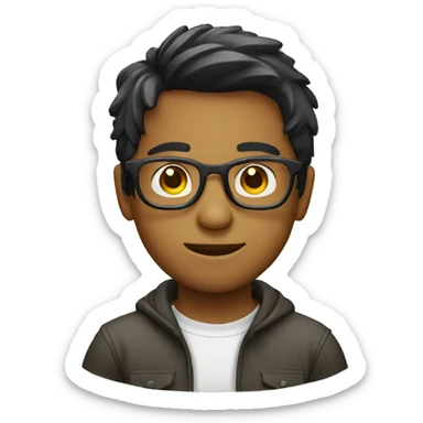 a developer boy wearing specs sticker