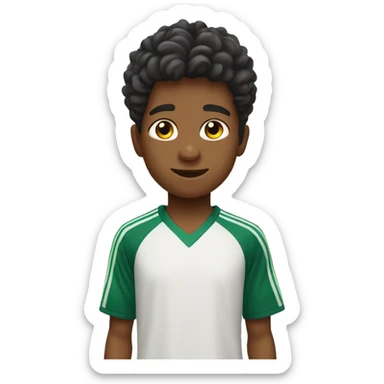 Niño trigueño con el pelo negro jugando tennis sticker