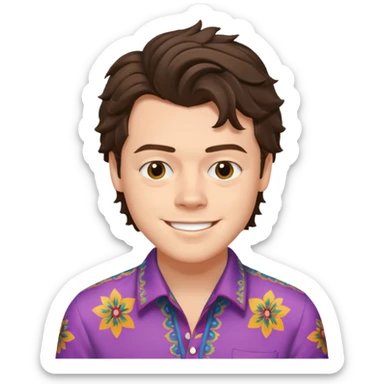 une joli personne qui ressemble a harry styles, avec beaucoup de details qui sourit sticker