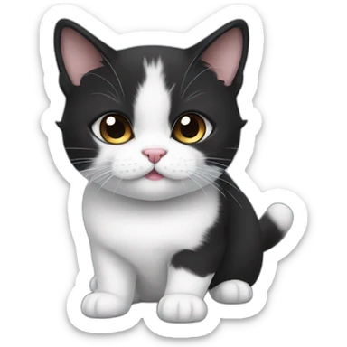 Black and white munchkin cat with a sassy attitude sticker