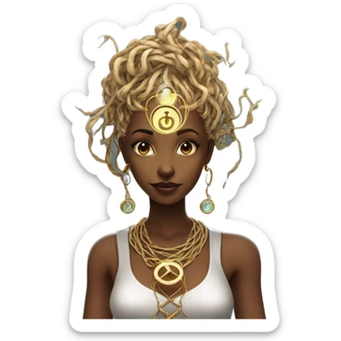 Technomancy Goddess is a mystical being who controls both magic and technology. She can cast spells on technological networks. Her powers blend the ancient art of magic with advanced cybernetics and technology. She can command machines sticker