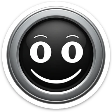 Círculo totalmente negro, adentro del círculo un símbolo de encendido y apagado en color blanco sticker