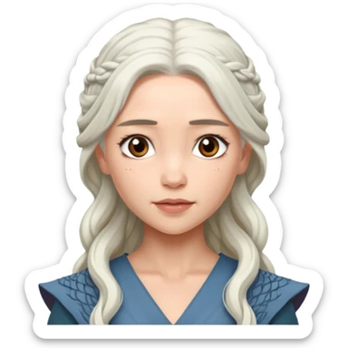 Daenerys Targaryen from Games of throne character face only younger sticker