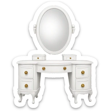 white Vintage vanity sticker