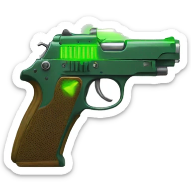 Pistola verde con laser sticker
