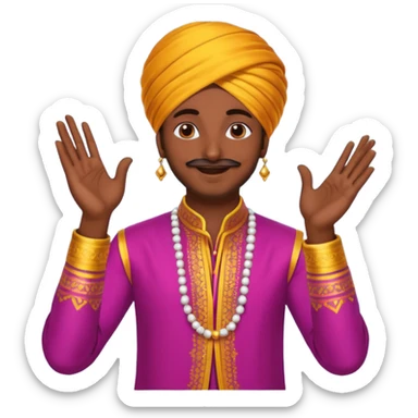 Bhangra dancer clapping hands, festive mood sticker