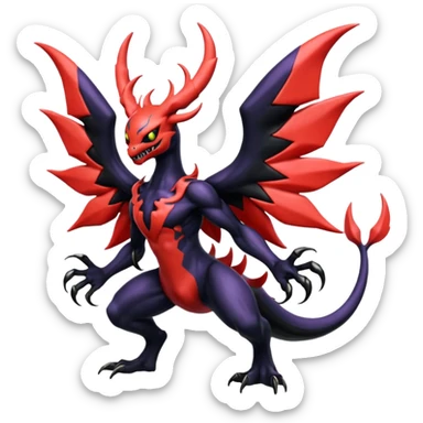 Venom-Pikachu-Yveltal-Lunala-Fakémon-hybrid-creature (full body)  sticker
