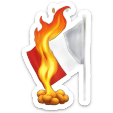 French flag on fire sticker