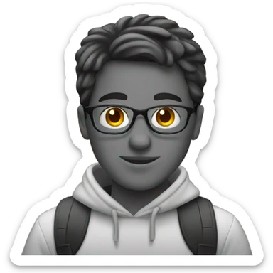 A student in the library sticker