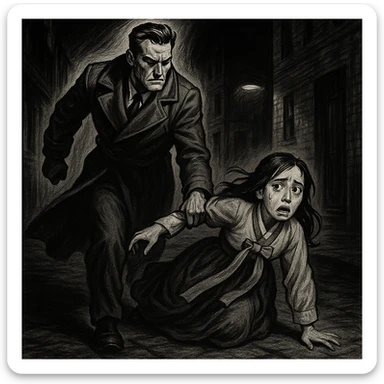 Change the girl's outfit to a traditional Korean style hanbok, keep the rest of the scene the same, noir comic style. sticker