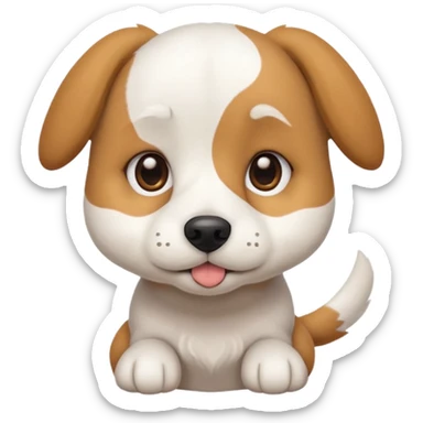 a white beagle x maltese x chi dog the size of a kelpie with light brown ears and a light brown patch on one eye sticker