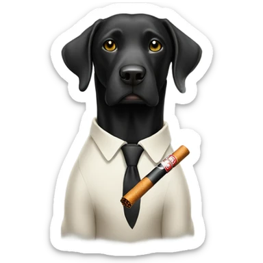 Black lab smoking a cigarette  sticker