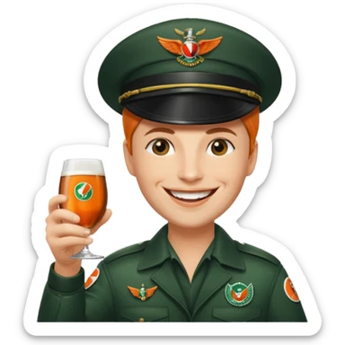 pilot a Jägermeister champion saying Cheers! sticker