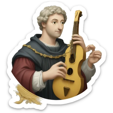 Petrarch holds a lyre in his hand sticker