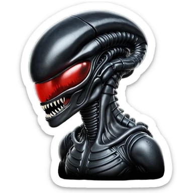 black xenomorph from movie alien sticker