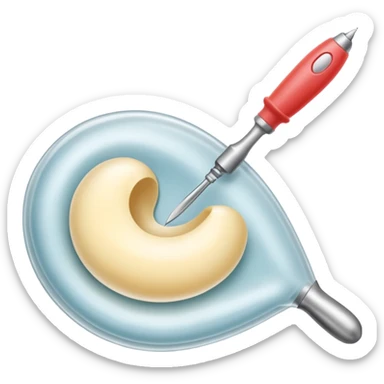 scalpel and silicone breast implant together sticker