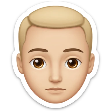 emoji of a human forehead only, showing the area between eyebrows and hairline, simple cartoon style sticker