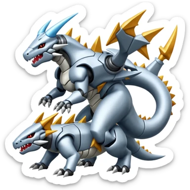 Futuristic Reshiram-Kyurem-Steelix-Aggron-Genesect-fusion sticker