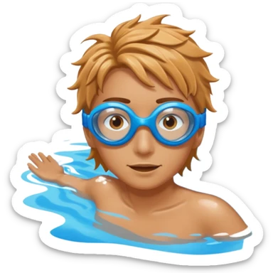 person swimming laps in pool sticker