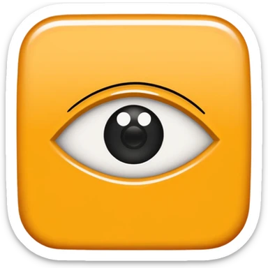 A white hand-drawn doodle of [instagram] with simple black dot eyes and thick, rough outlines. Minimalist style centered on a solid-colored circular background. sticker