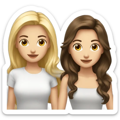 Deux meilleures amies une blonde une brune sticker