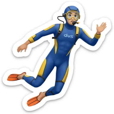 diver man swimming full body with full scuba gear
 sticker