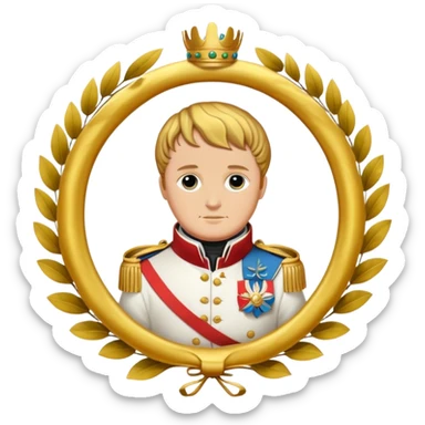 Laurel wreath napoleon golden statue sticker