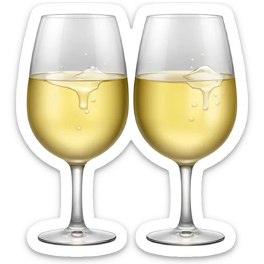 A picture of two glasses of white wine cheering sticker