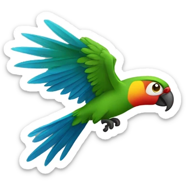 Flying parot sticker